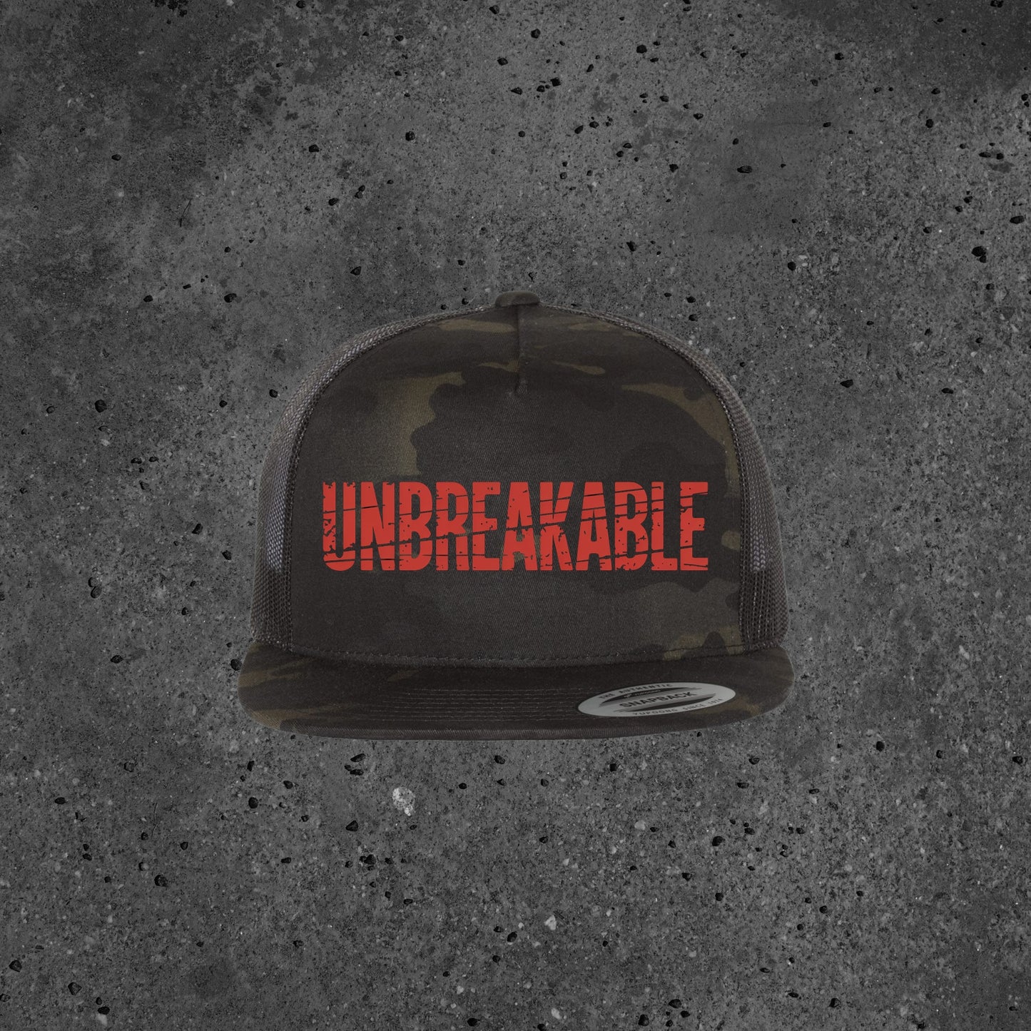 UNBREAKABLE Multi Cam Hat - Flat Bill