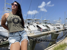 Load image into Gallery viewer, Work Hard Get Lucky Crop Racerback
